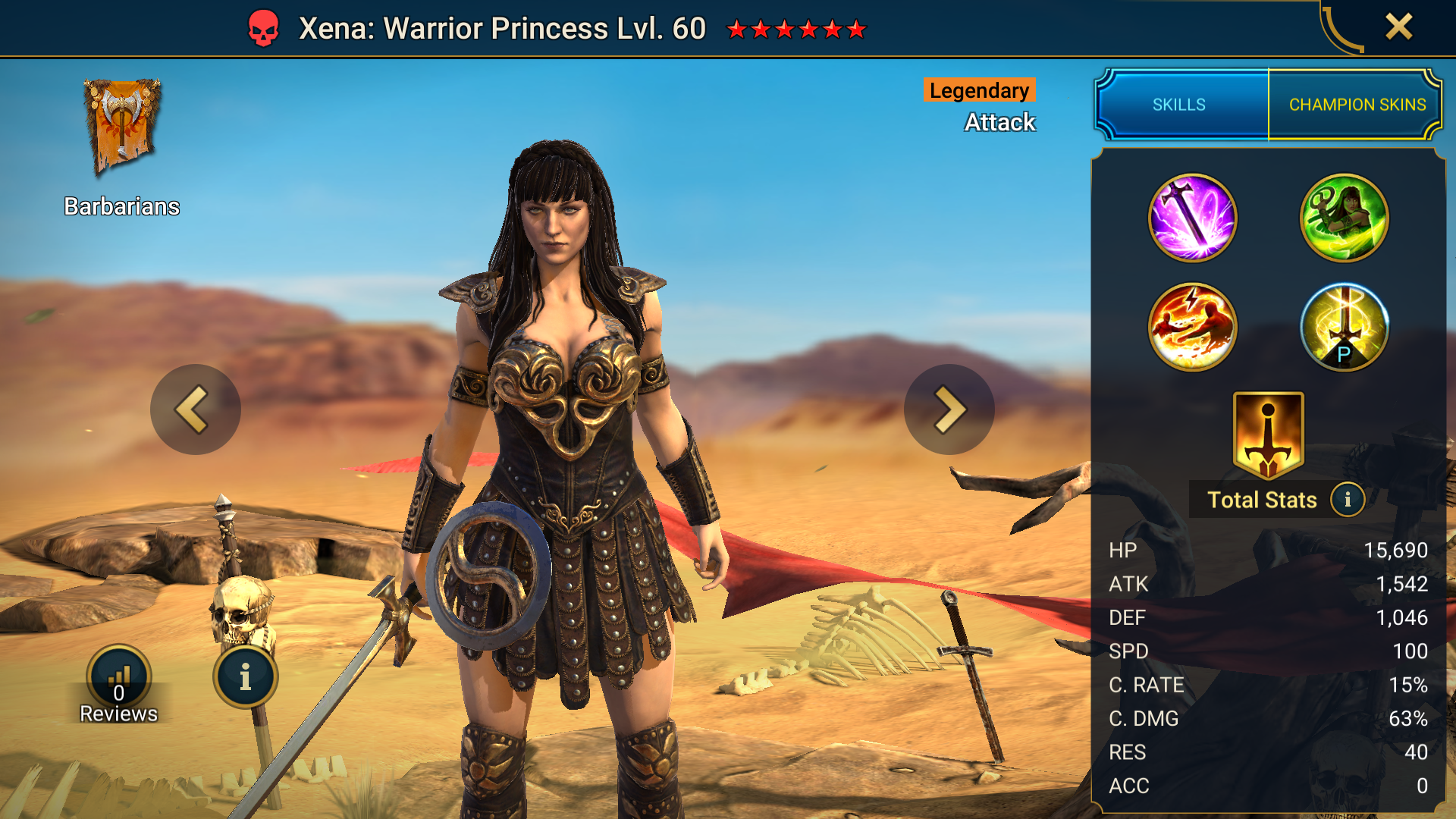 Xena: Warrior Princess, RAID: Shadow Legends champion